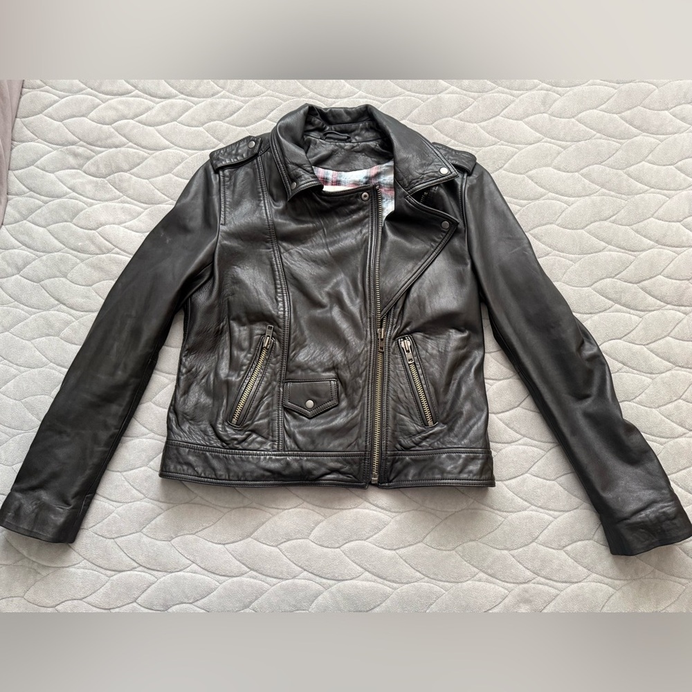 Treasure & Bond Leather Biker Jacket, Large - Picture 2 of 5
